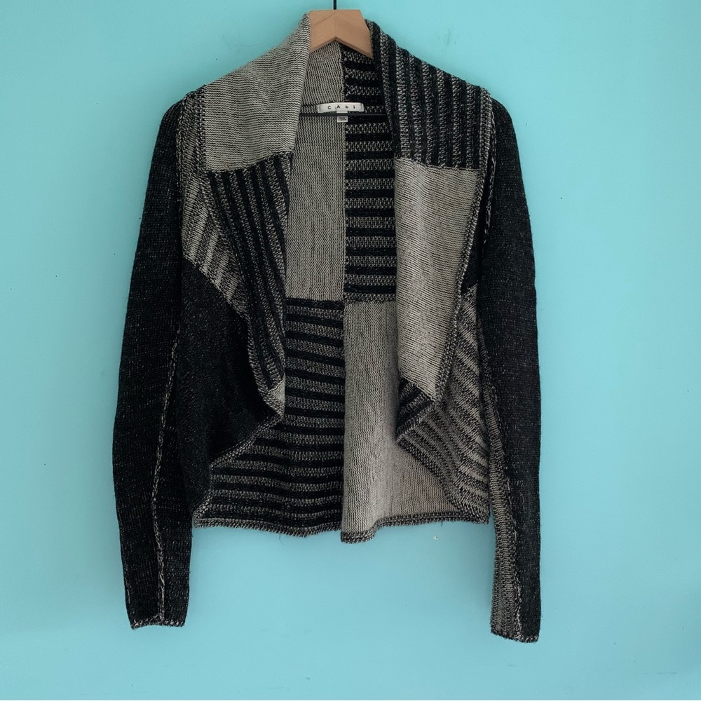 Cabi Patchwork Circle Wool Open Shawl Soft Knit S… - image 3